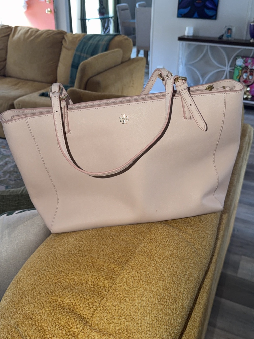 Tory Burch Rose Light Pink York Buckle Tote